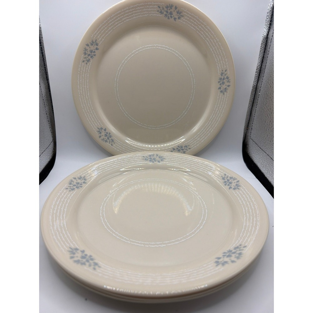 4 Corelle LACE BOUQUET Luncheon Plate 8 1/2" Beige Blue Floral
